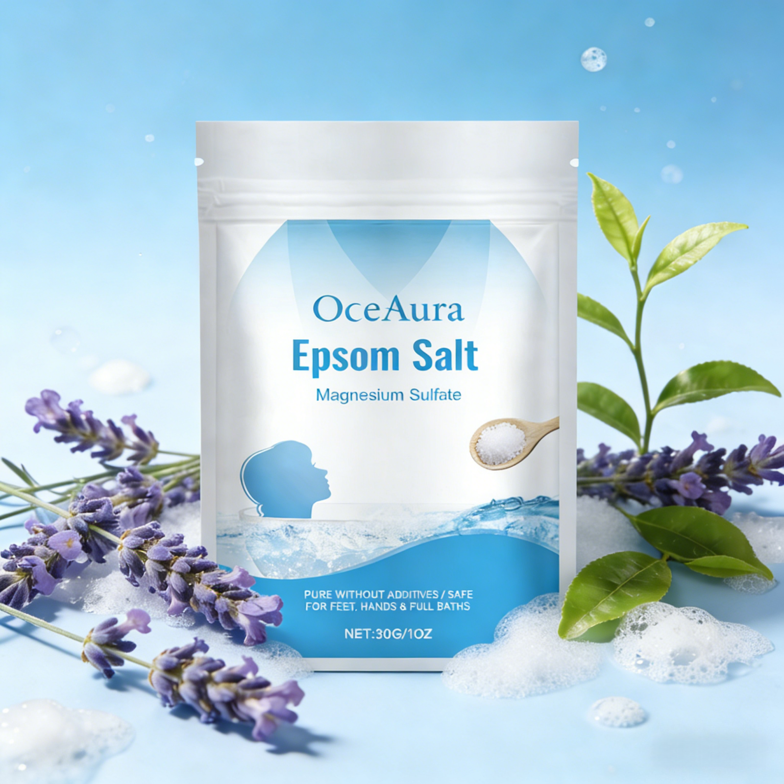 Bath Salts Magnesium - OceAura Epsom Salt Bath Stress Relief