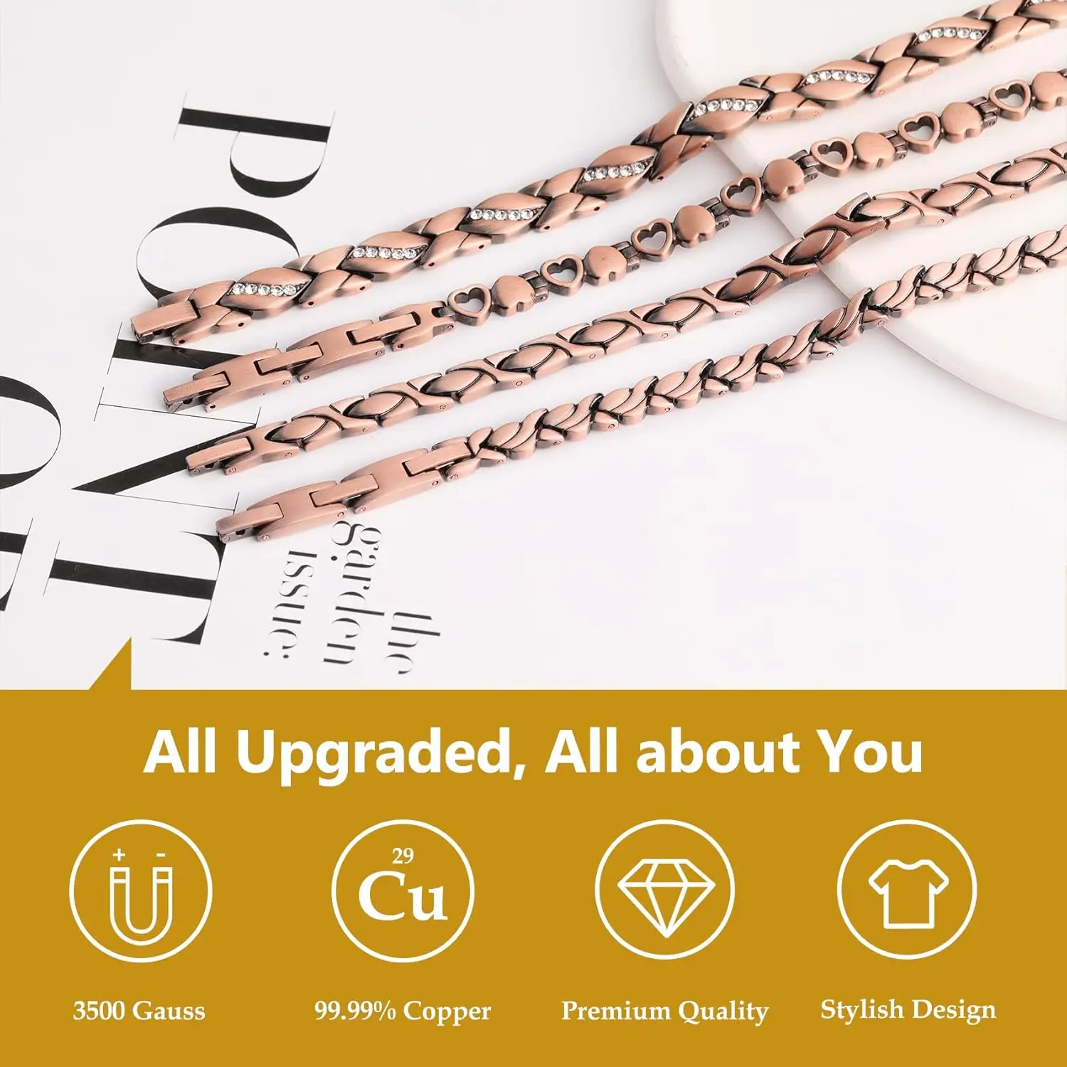 ARADOO Pure Copper Magnetic Br - Health Wellness Bracelet recensie en prijs