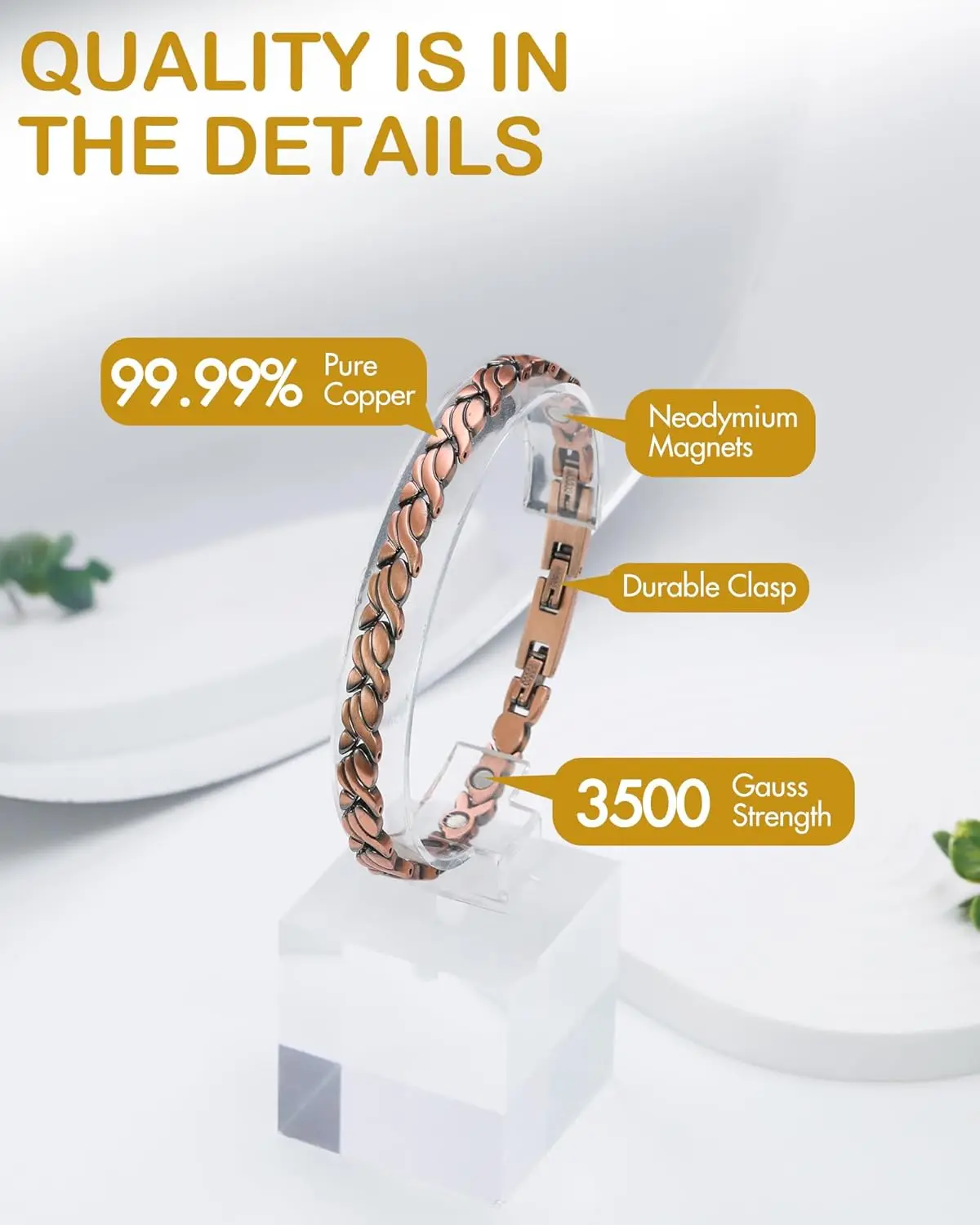 ARADOO Pure Copper Magnetic Br - Health Wellness Bracelet recensie en prijs