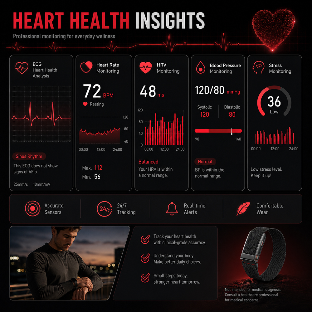 Smart Health Bracelet ECG HRV  - Health Wellness Bracelet recensie en prijs